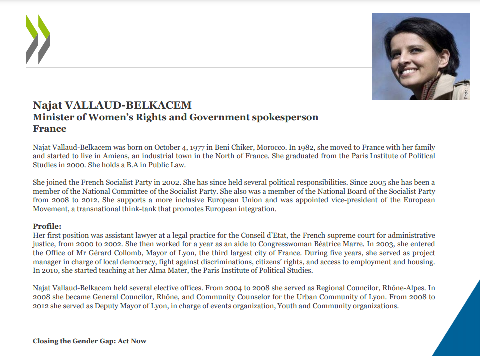 فرانس کی وزیرتعلیم نجات ولود کے بارے میں ملی جانکاری