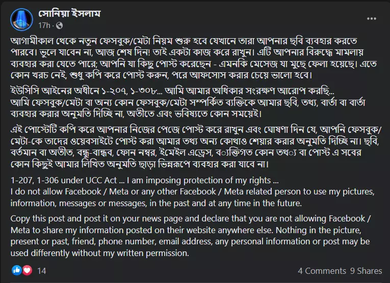 Meta র নতুন পলিসি অনুসারে আপনার ছবি বা পোস্ট ব্যবহার হতে পারে image 2