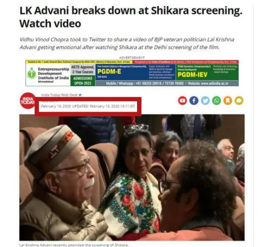 The Kashmir Files দেখে চোখের জলে ভাসলেন লাল কৃষ্ণ আডবাণী image 4