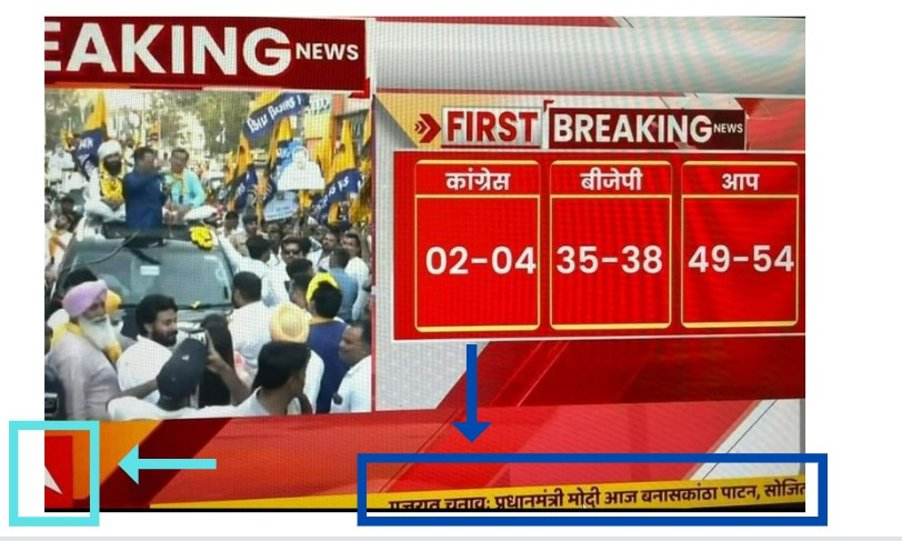 ગુજરાતમાં AAP 49-54 બેઠકો પર જીત મેળવી રહી હોવાના દાવા સાથે એડિટેડ ન્યુઝ ગ્રાફિક વાયરલ