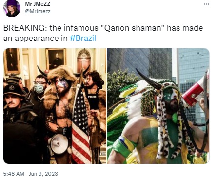 A photo of a Jair Bolsonaro supporter from a September 7, 2021 rally is being falsely claimed to be from the January 8, 2023 Brazil riots.