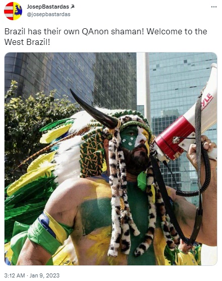 A photo of a Jair Bolsonaro supporter from a September 7, 2021 rally is being falsely claimed to be from the January 8, 2023 Brazil riots.