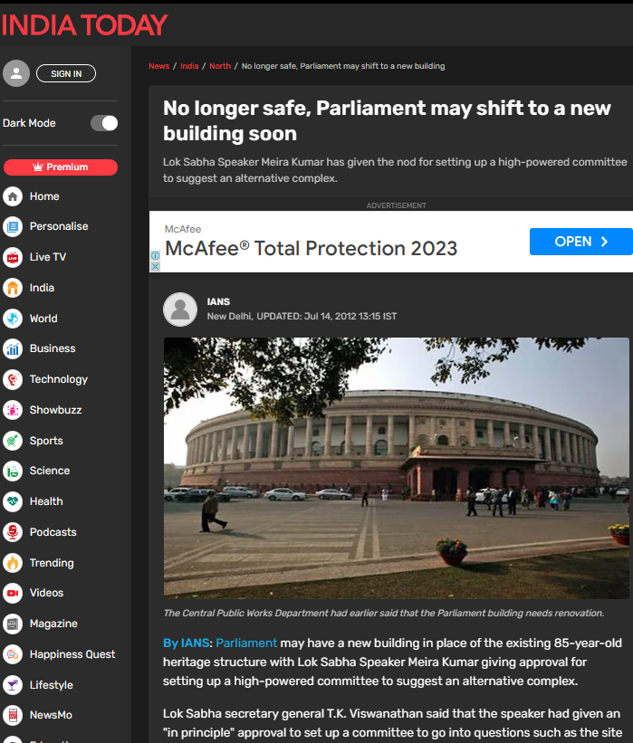 ಹೊಸ ಸಂಸತ್ ಭವನಕ್ಕೆ ಯೋಜನಾ ವೆಚ್ಚ ಯುಪಿಎ ಕಾಲದಲ್ಲಿ 3 ಸಾವಿರ ಕೋಟಿ ಮೋದಿ ಕಾಲದಲ್ಲಿ 970 ಕೋಟಿ ಆಗಿತ್ತೇ?