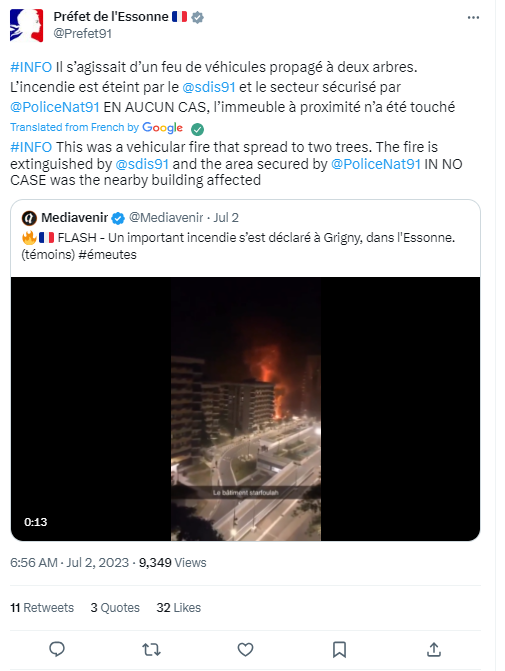 फ्रान्समधील दंगलीच्या पार्श्वभूमीवर, जुने आणि संबंध नसलेले व्हिडिओ सोशल मीडियावर व्हायरल