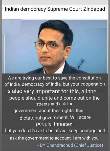 Fact Check: ಸರ್ಕಾರದ ವಿರುದ್ಧ ಬೀದಿಗಿಳಿಯಲು ಸಿಜೆಐ ಚಂದ್ರಚೂಡ್ ನಾಗರಿಕರನ್ನು ಒತ್ತಾಯಿಸಿದ್ದಾರೆಯೇ? 