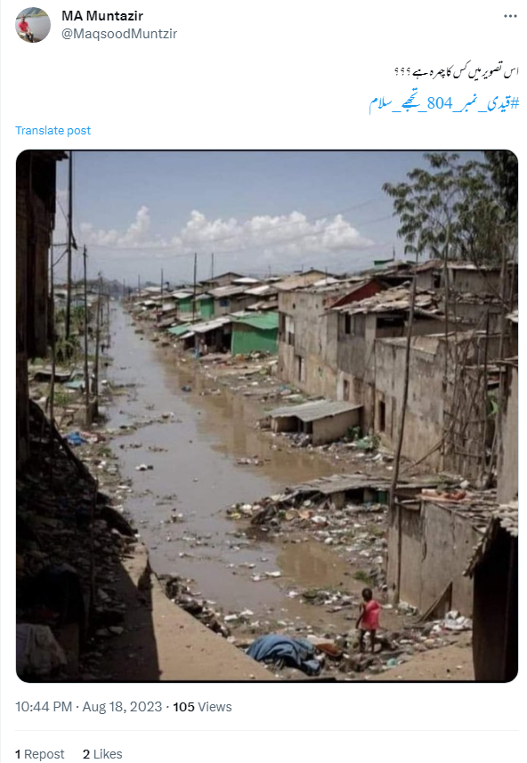 سلم علاقے کی اس تصویر میں عمران خان کا چہرہ نہیں بلکہ برازیلین صدر کی ہے۔