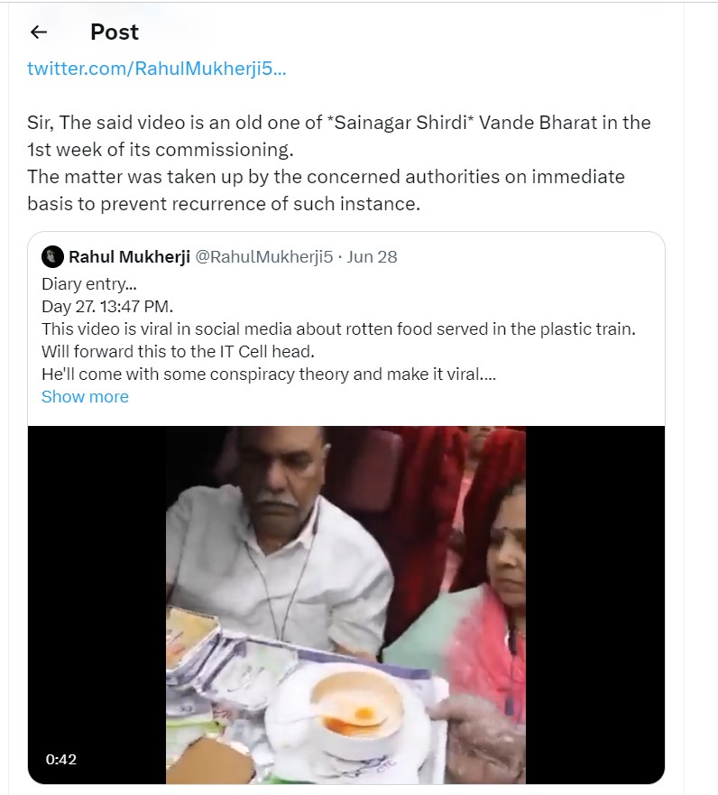Tweet reply by IRTC 