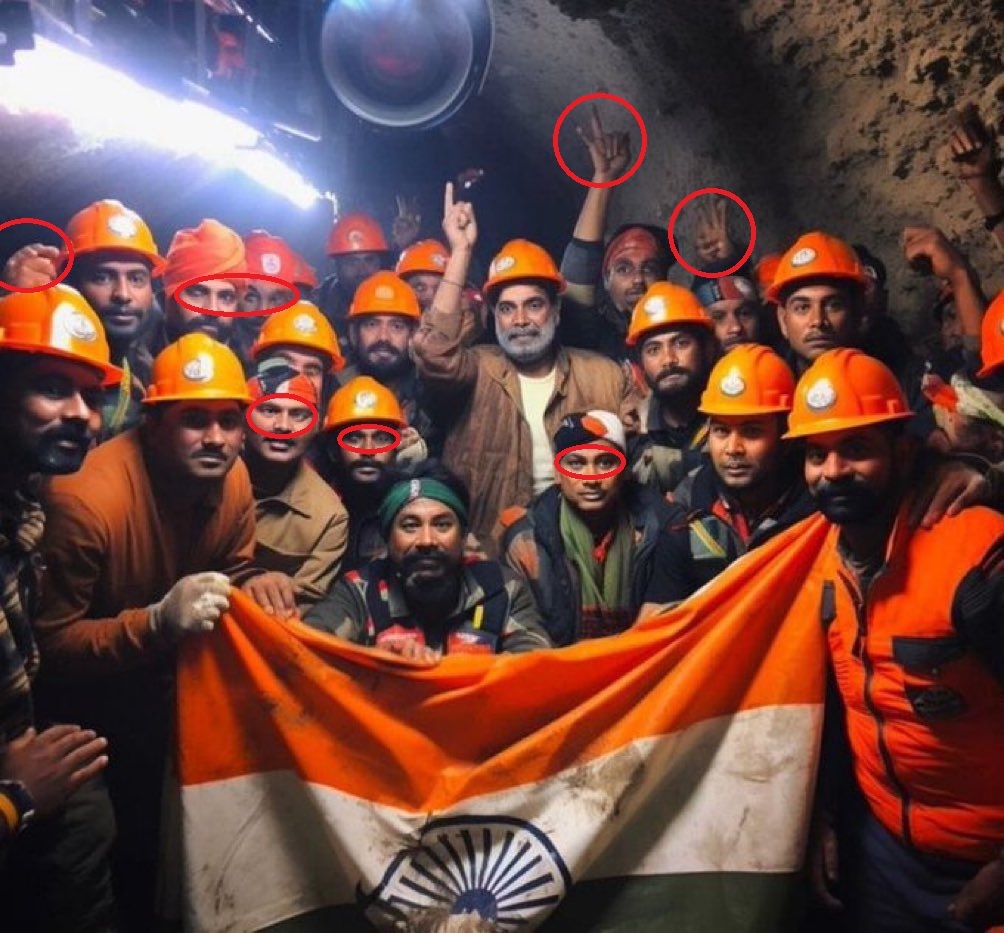 उत्तराखंड रेस्क्यू: बोगद्यात अडकलेल्या ४१ कामगारांना वाचवणारी टीम म्हणून एआयने जनरेट केलेली इमेज होतेय शेयर