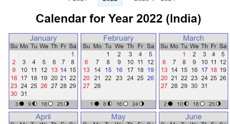 2022 Calendar