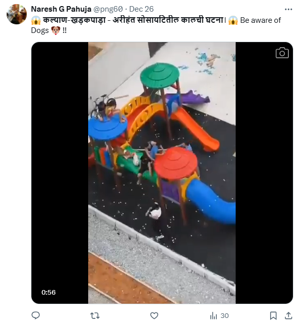 फॅक्ट चेक: मोकाट कुत्र्यांच्या हल्ल्याचा व्हिडीओ कल्याणचा नसून ब्राझीलचा आहे