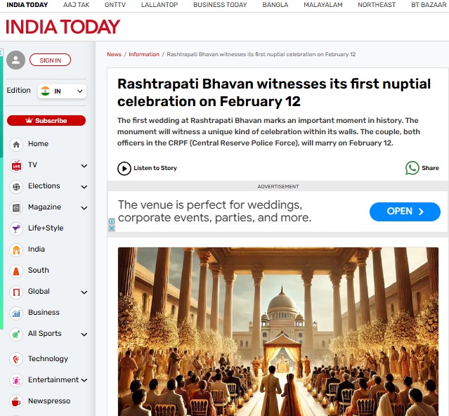 राष्ट्रपती भवनात पहिल्यांदाच खाजगी लग्नाचे आयोजन? व्हायरल दाव्यामागील सत्य हे आहे