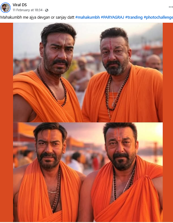 ಮಹಾಕುಂಭ ಮೇಳ 2025: ಎಐನಿಂದ ಮಾಡಿದ ಸೆಲೆಬ್ರಿಟಿಗಳ ಫೋಟೋಗಳನ್ನು ನಿಜವಾದ್ದೆಂದು ಹಂಚಿಕೆ