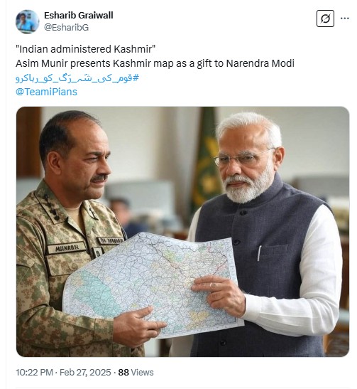 Viral Photo Of Pakistan Army Chief Asim Munir With PM Modi Is AI-Generated
