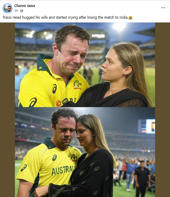 2025 Champions Trophy: Photos Of Travis Head Breaking Down After Australia’s Loss To India Are AI Generated