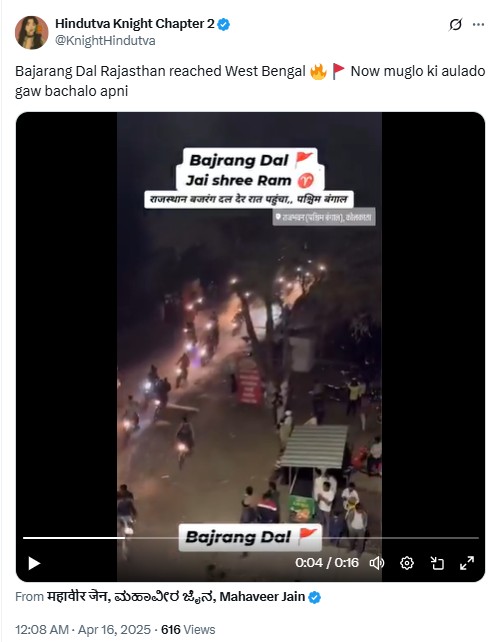 Bajrang Dal Members Arriving In West Bengal? No, Old Video Viral With False Claim