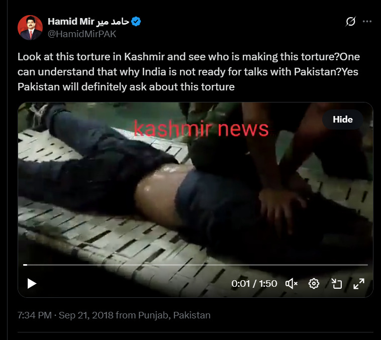 X Post by Hamid Mir 