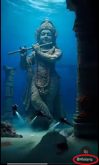 கடலுக்கடியில் துவாரகை நகரம் அழகு மாறாமல் இருப்பதாக பரவும் வீடியோ.