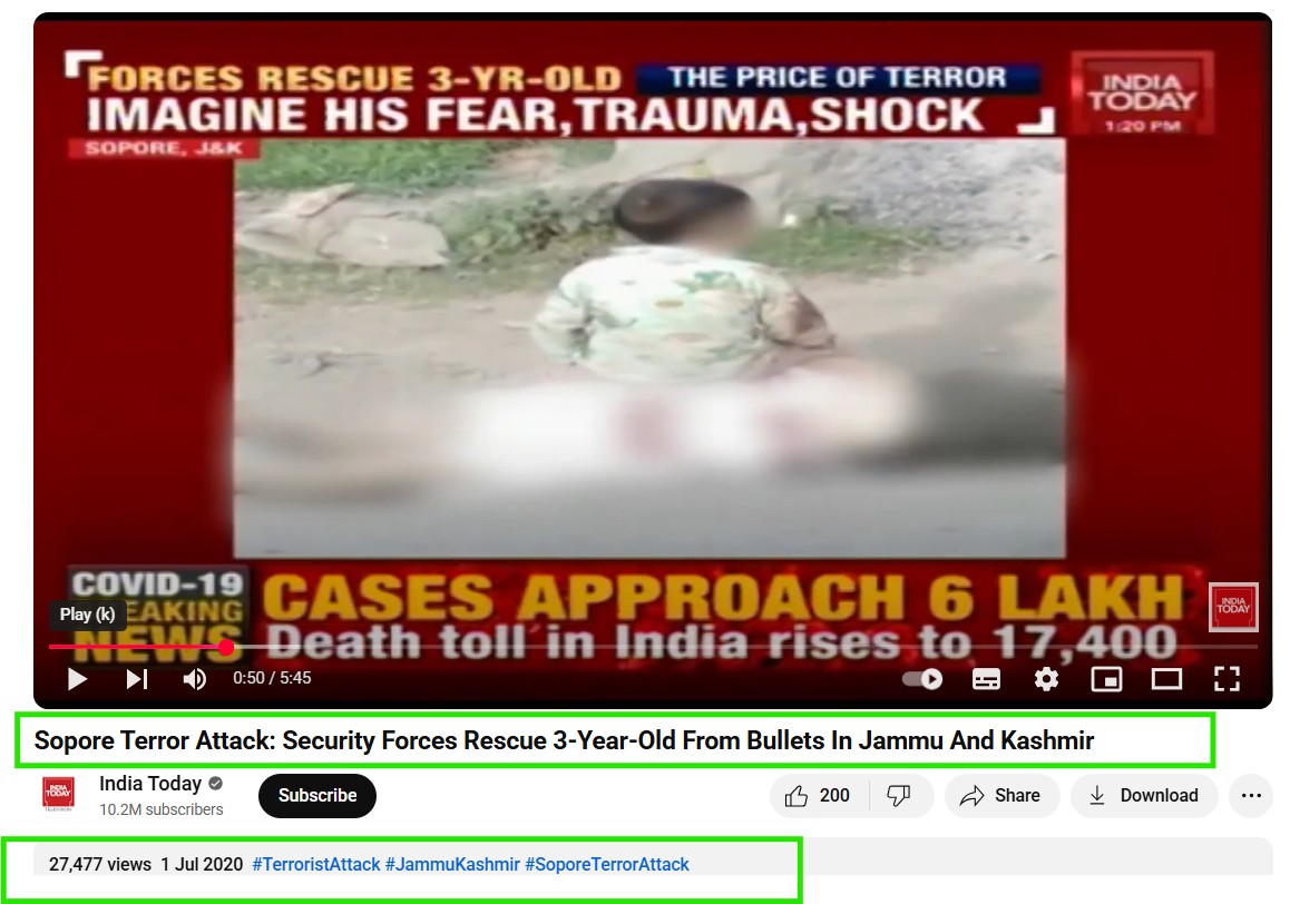 Old Visuals Showing A Child Sitting On Slain Grandfather's Body Falsely Linked To Pahalgam Terror Attack