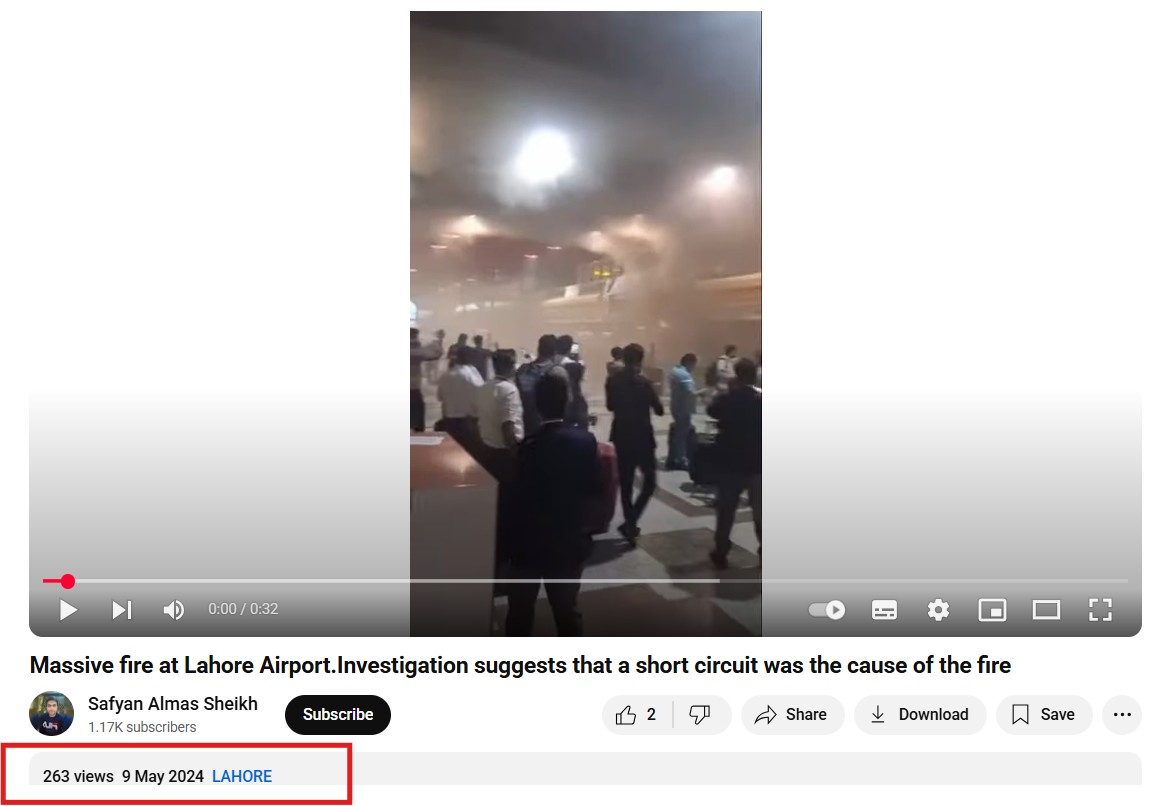 Old Video Of Fire At Lahore International Airport Shared As Recent