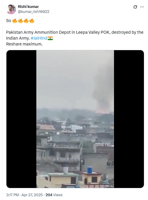 Pakistan Army Ammunition Depot Destroyed By India? Here’s The Truth Behind Viral Video