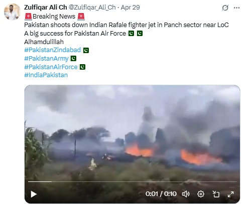 Indian Fighter Jet Shot Down By Pakistan? No, Old Video Viral With False Claim