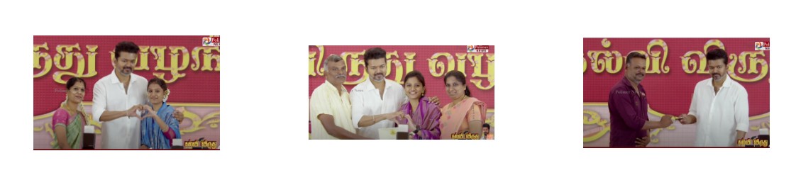 Vijay posing for photos