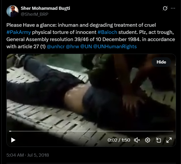 X Post by Sher Mohammad Bugti