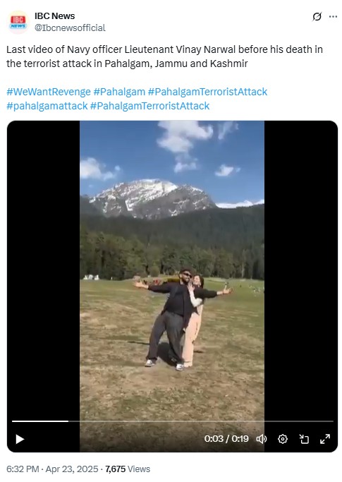 Last Video Of Lt. Vinay Narwal With His Wife? No, Couple Seen In Viral Reel Are Not Victims Of Pahalgam Terror Attack