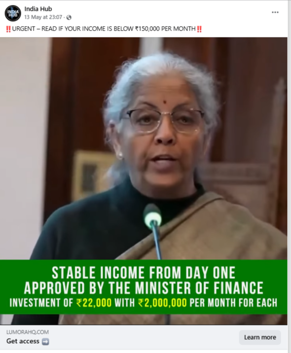 Deepfake Video Of Nirmala Sitharaman Promoting Investment Project Shared As Real