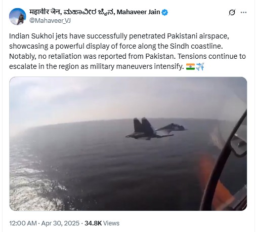 Sukhoi Fighter Jets Penetrated Pakistan Airspace? Here’s The Truth Behind Viral Video
