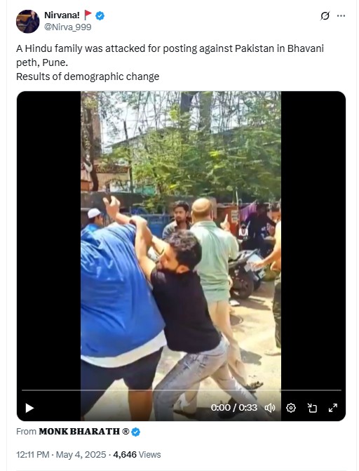 Hindu Family In Pune Attacked For Anti-Pakistan Post? No, Video Viral With False Claim