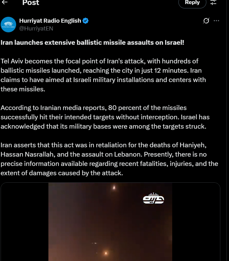 X Post by Hurriyat Radio English