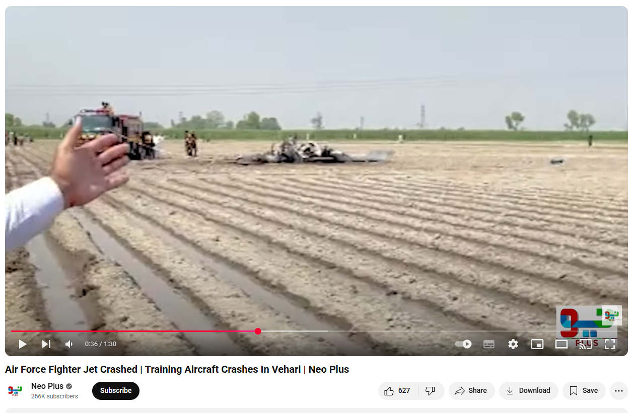 पाकिस्तानी लढाऊ विमान अपघाताचा जुना व्हिडिओ ऑपरेशन सिंदूरशी जोडून व्हायरल