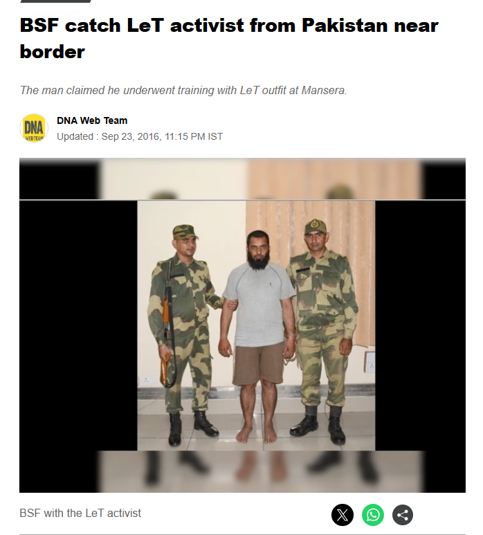 कश्मीर में पकड़े गए आतंकी ने कहा कि RSS उसे हथियार और पैसा मुहैया कराता है