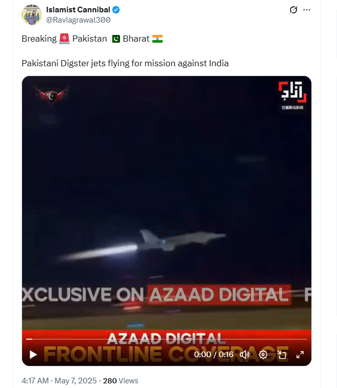 भारत के खिलाफ मिशन के लिए उड़ान भर रहे पाकिस्तानी जेट का बताकर शेयर हो रहा वीडियो साल 2023 से इंटरनेट पर मौजूद है। 