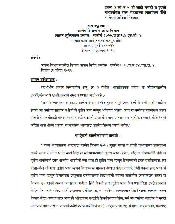 Explainer: पहिलीपासून हिंदीच्या सक्तीवरून महाराष्ट्रात ढवळलेय राजकारण