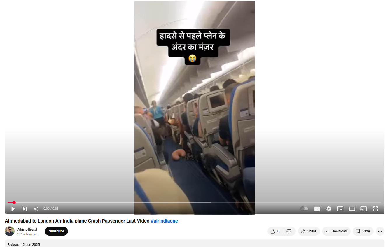 Old Video Of Tech Snag Onboard Algerian Flight Falsely Linked To Ahmedabad Plane Crash