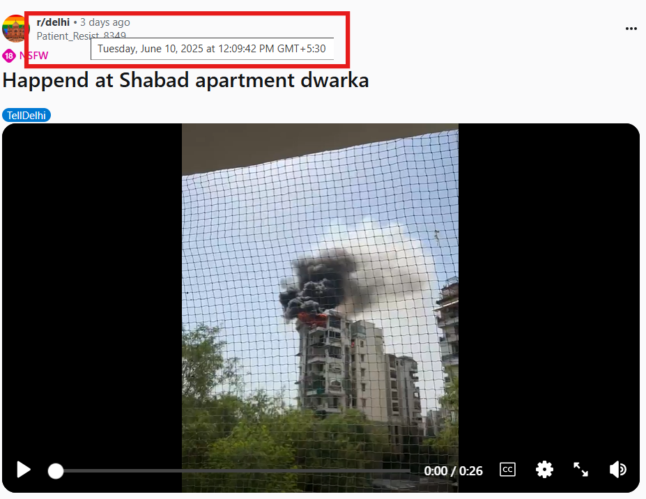 Video From Delhi Apartment Fire Shared As ‘New Visuals’ Of Plane Crash In Ahmedabad