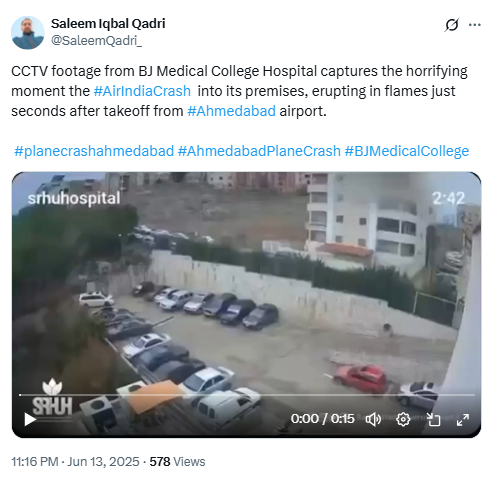 No, This Is Not The ‘Exact Moment’ When Air India Plane Crashed Into Ahmedabad College