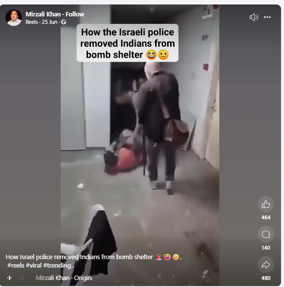 Israeli Police Removing Indians From Bomb Shelter? No, Here’s The Truth Behind Viral Clip