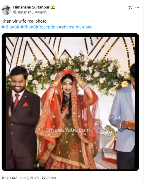 Viral Video Of Khan Sir’s Wife Lifting Her Veil During Wedding Reception Is A Deepfake