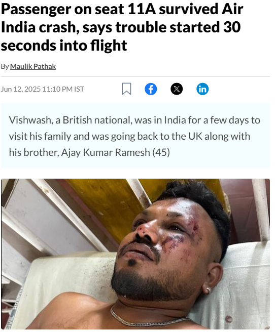 Survivor Of Ahmedabad Plane Crash Arrested? No, Fake Claim Goes Viral