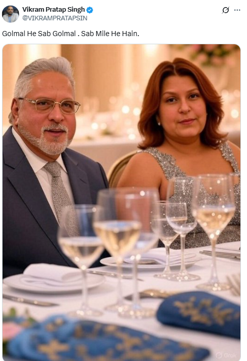 Viral Photo Of Vijay Mallya With Congress’ Supriya Shrinate Is AI Generated 