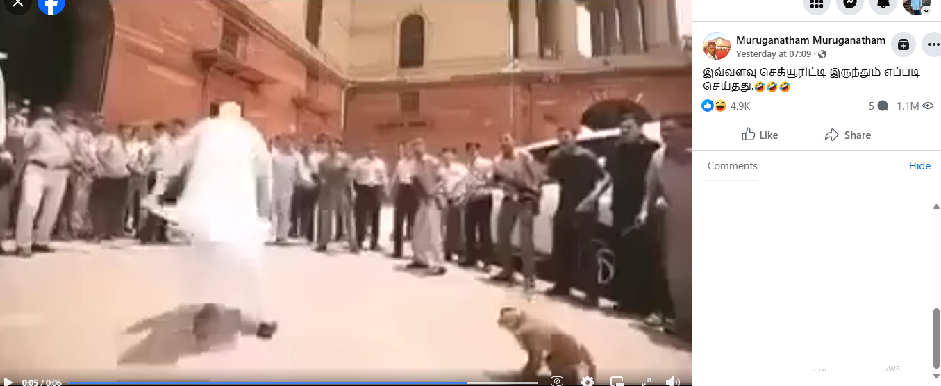 அமித்ஷாவை குரங்கு தாக்கியது.
