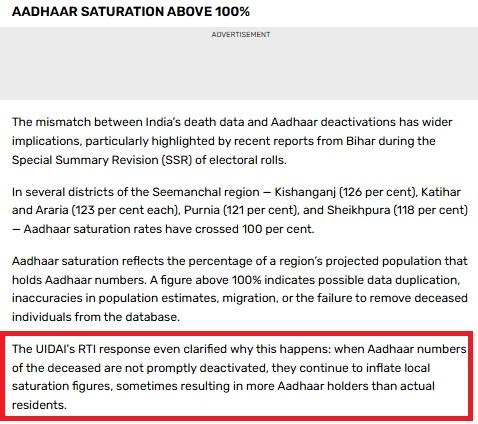 बिहारच्या मुस्लिमबहुल जिल्ह्यांमध्ये आधार कार्डचे ओव्हर सॅच्युरेशन झाले आहे का? व्हायरल दाव्याबद्दल आम्हाला हे आढळले