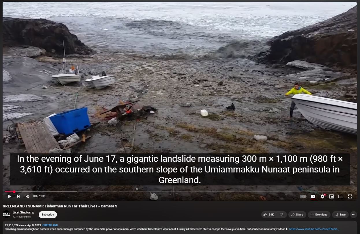 ರಷ್ಯಾ-ಜಪಾನ್ ಸುನಾಮಿ ಎಂದು ಗ್ರೀನ್ ಲ್ಯಾಂಡ್ ಸುನಾಮಿ ವೀಡಿಯೋ ಹಂಚಿಕೆ