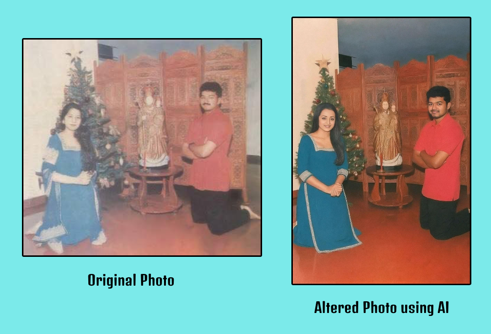 விஜய் மற்றும் திரிஷாவின் பழைய படம்.