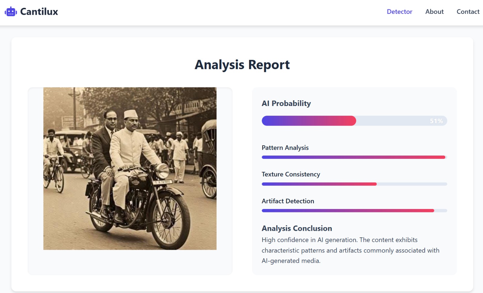 के.बी. हेडगेवार आणि बी.आर. आंबेडकर मोटारसायकलवरून जात असल्याचा व्हायरल फोटो AI जनरेटेड आहे