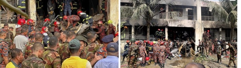 Viral Photo Claiming to Show Bangladesh Air Force Jet Crash In Dhaka Is AI Generated