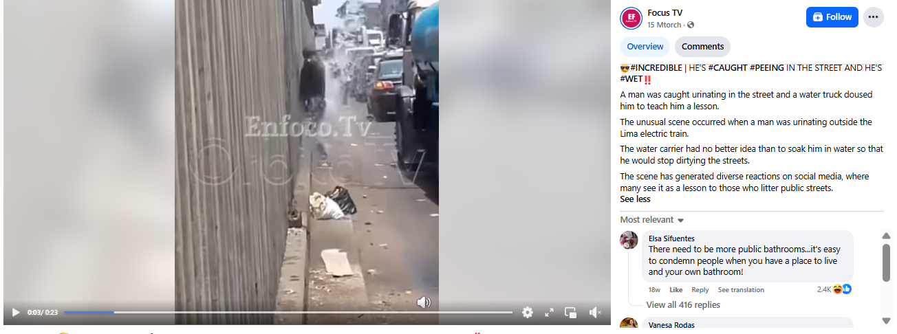 ರಸ್ತೆ ಬದಿ ಮೂತ್ರ ವಿಸರ್ಜನೆ ಮಾಡುತ್ತಿದ್ದ ವ್ಯಕ್ತಿಯ ಮೇಲೆ ಟ್ಯಾಂಕರ್ ನಿಂದ ನೀರು ಎರಚುವ ವೀಡಿಯೋ ಇಂದೋರ್ ನದ್ದಲ್ಲ